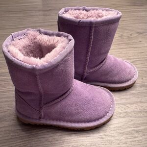 UGG Lavender Suede Boots with Tan Soles